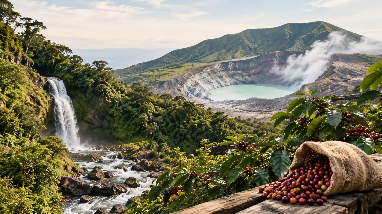 Vulkan Poás, Wasserfälle und Kaffeefarm-Tour